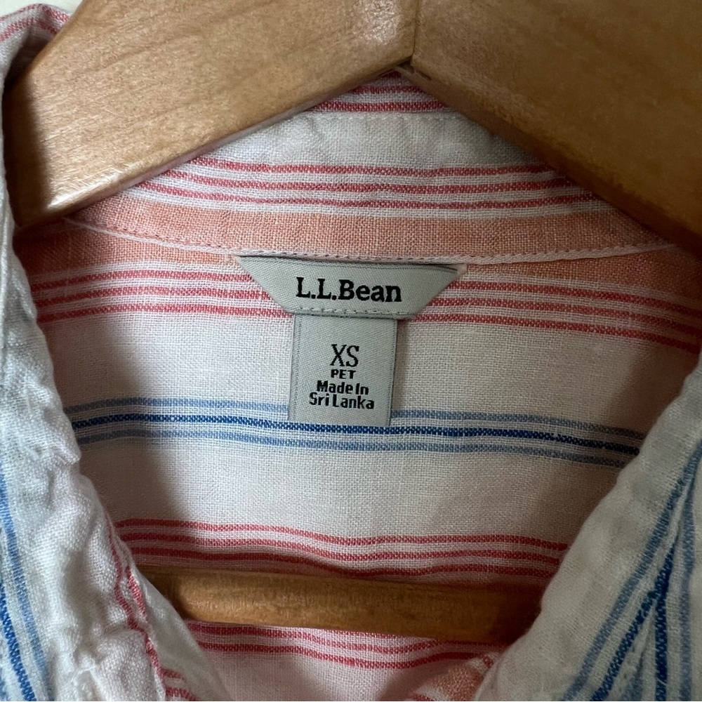 L.L. Bean Striped 100% Linen Button Down Long Sleeve Shirt Size XS (P) Coastal - Picture 6 of 10